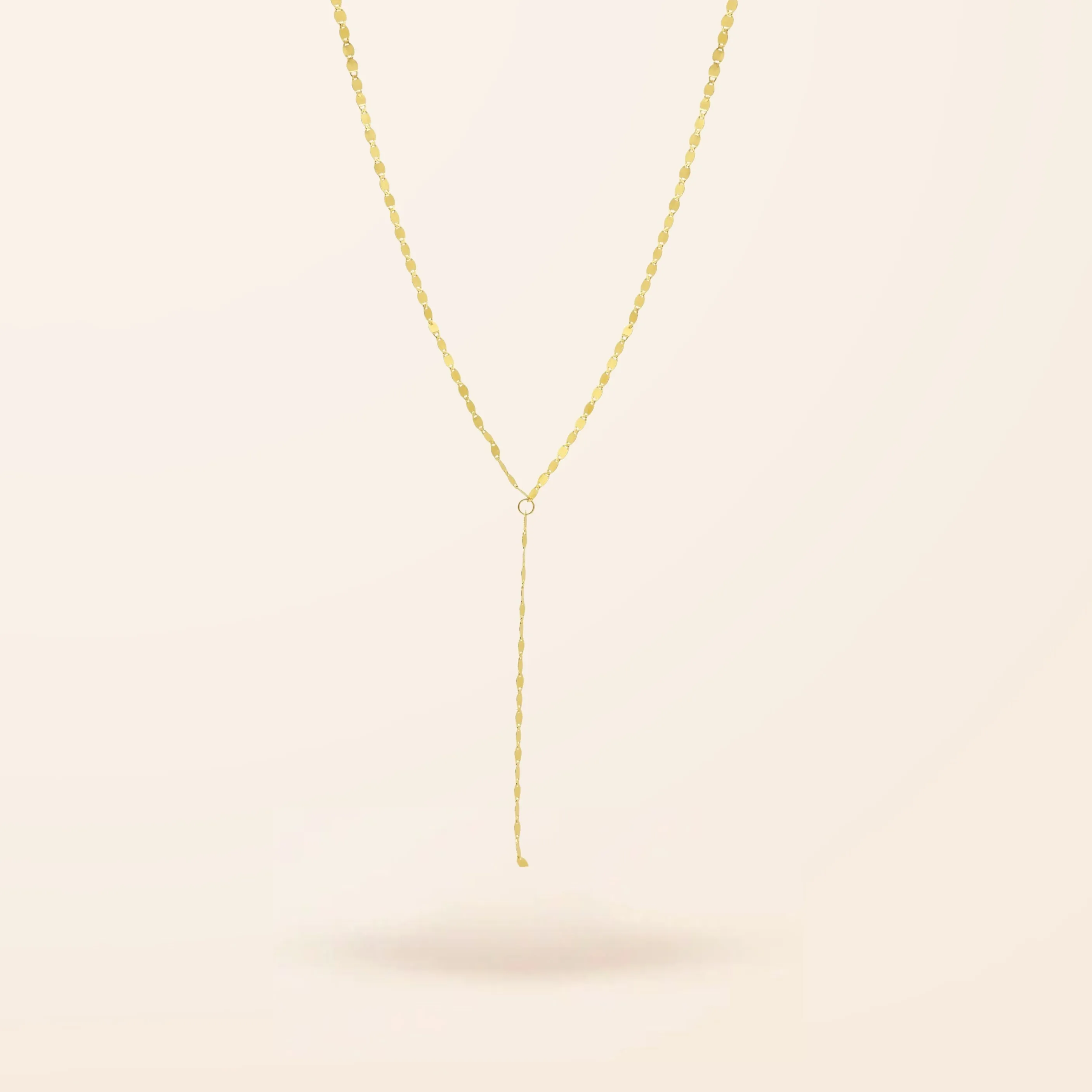 10K Gold Disco Lariat Necklace