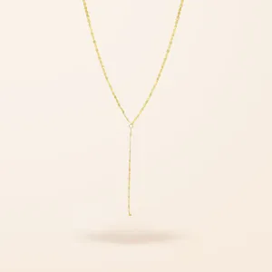 10K Gold Disco Lariat Necklace