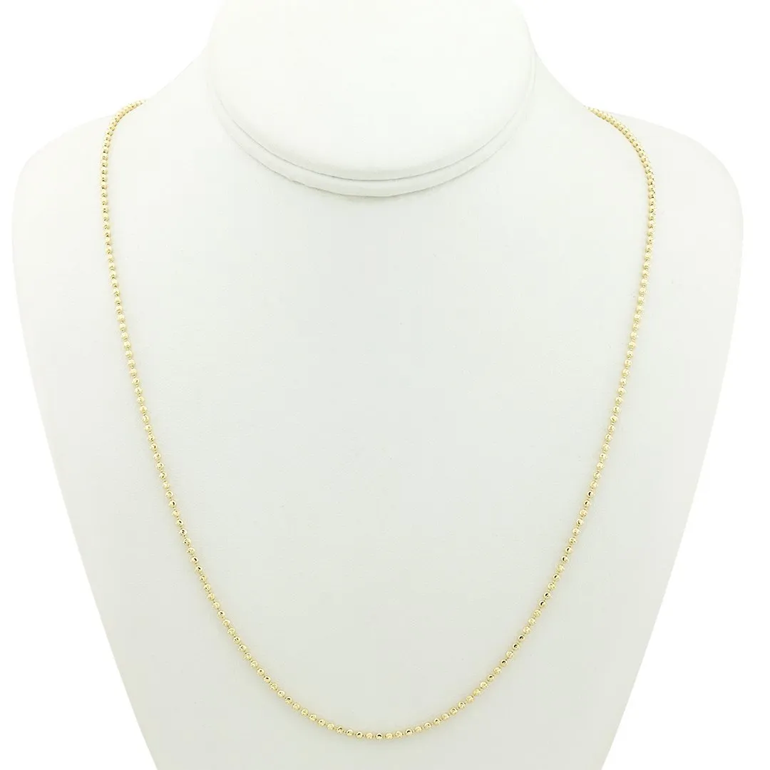 10k Yellow Gold Ball Chain 2 mm