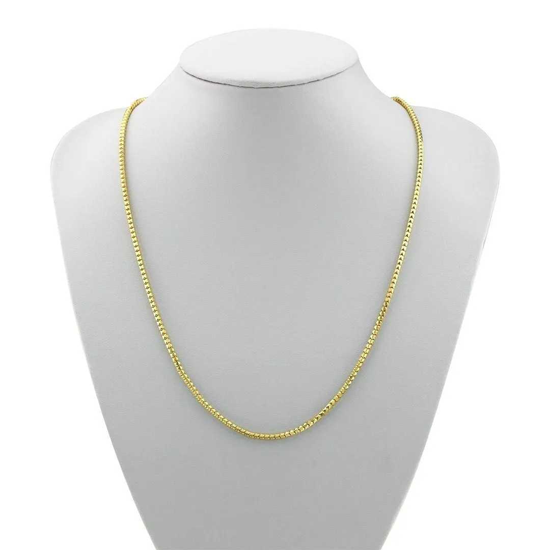 10k Yellow Gold Box Link Chain 2.5 mm