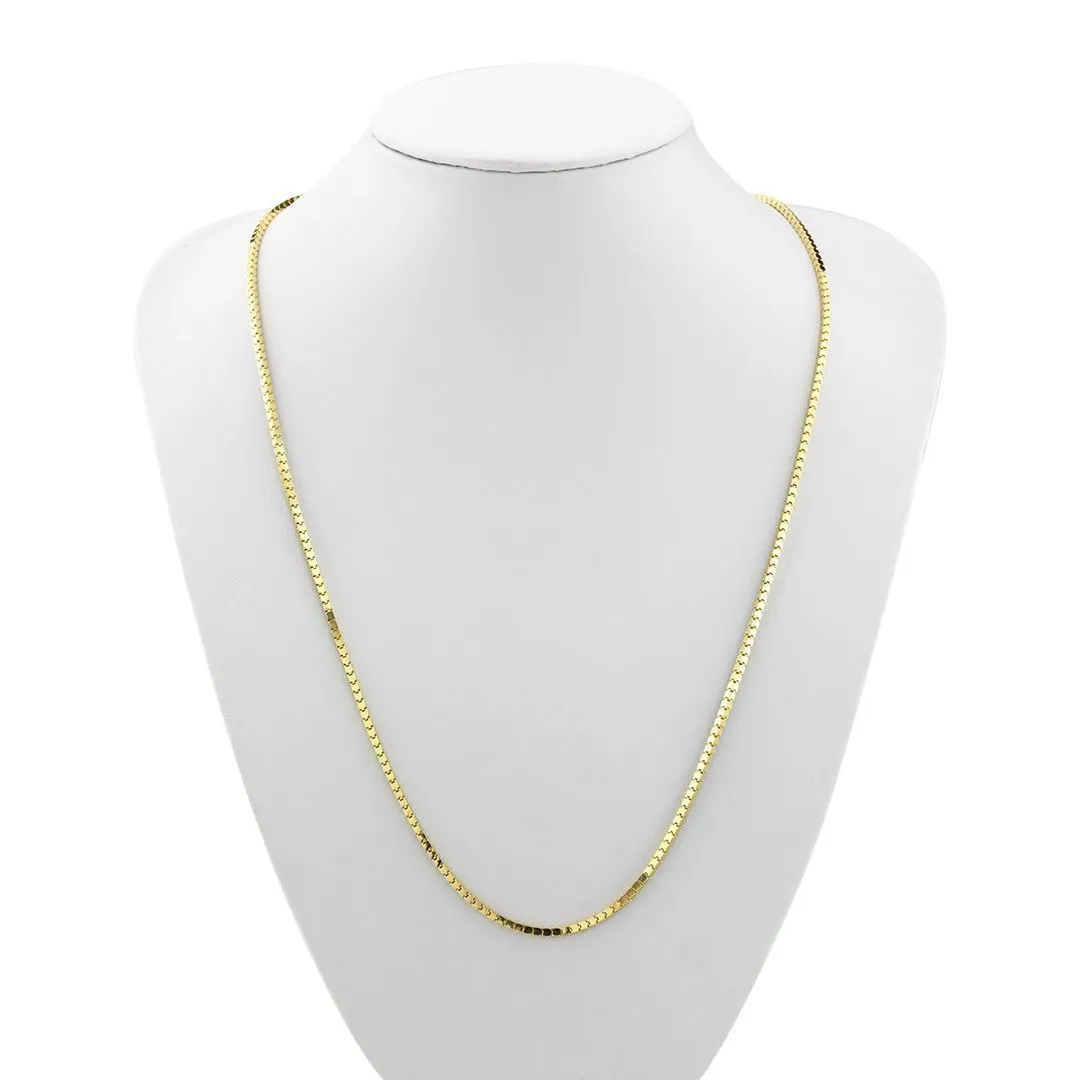 10k Yellow Gold Light Box Link Chain 2 mm