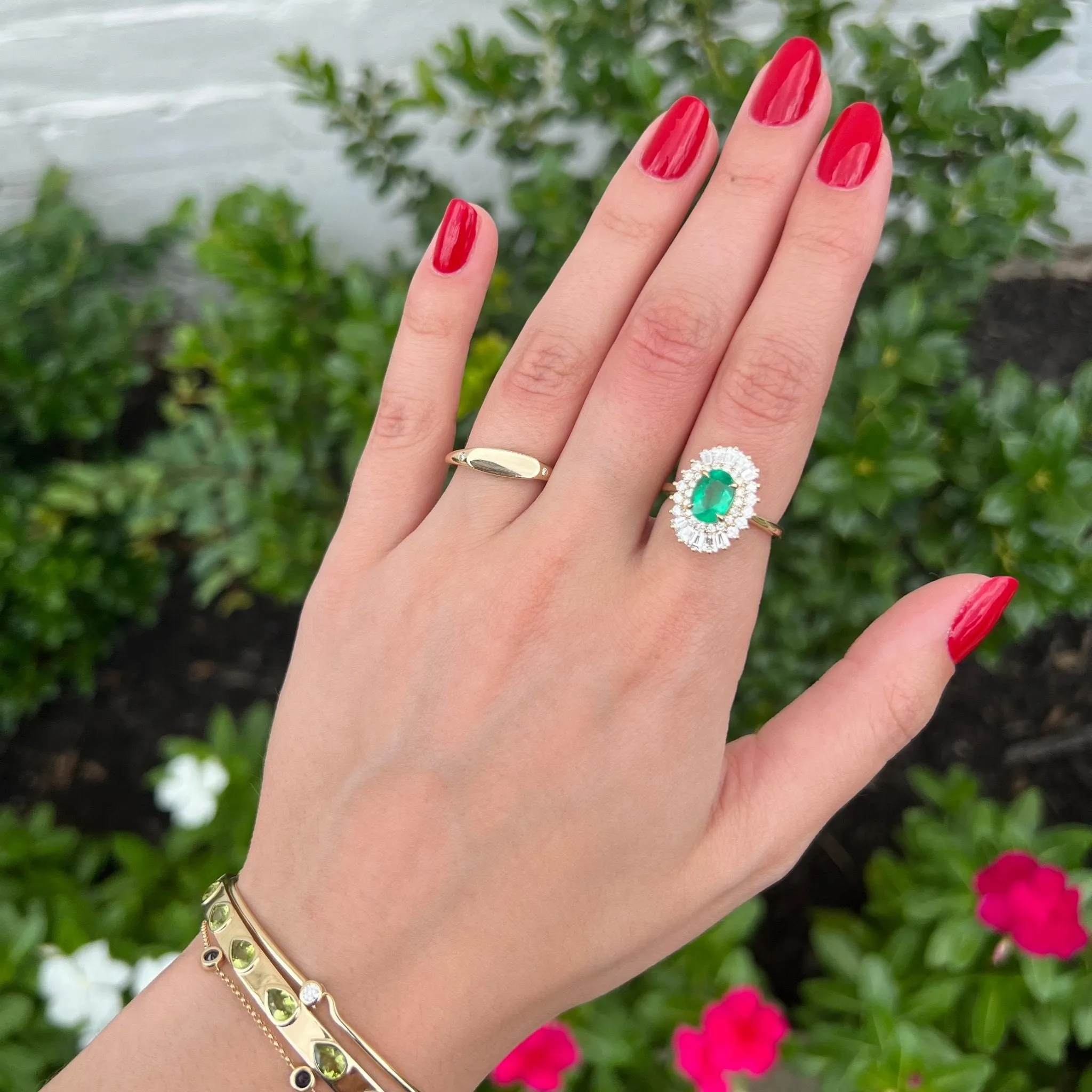 1.43ct Emerald Sunburst Ring