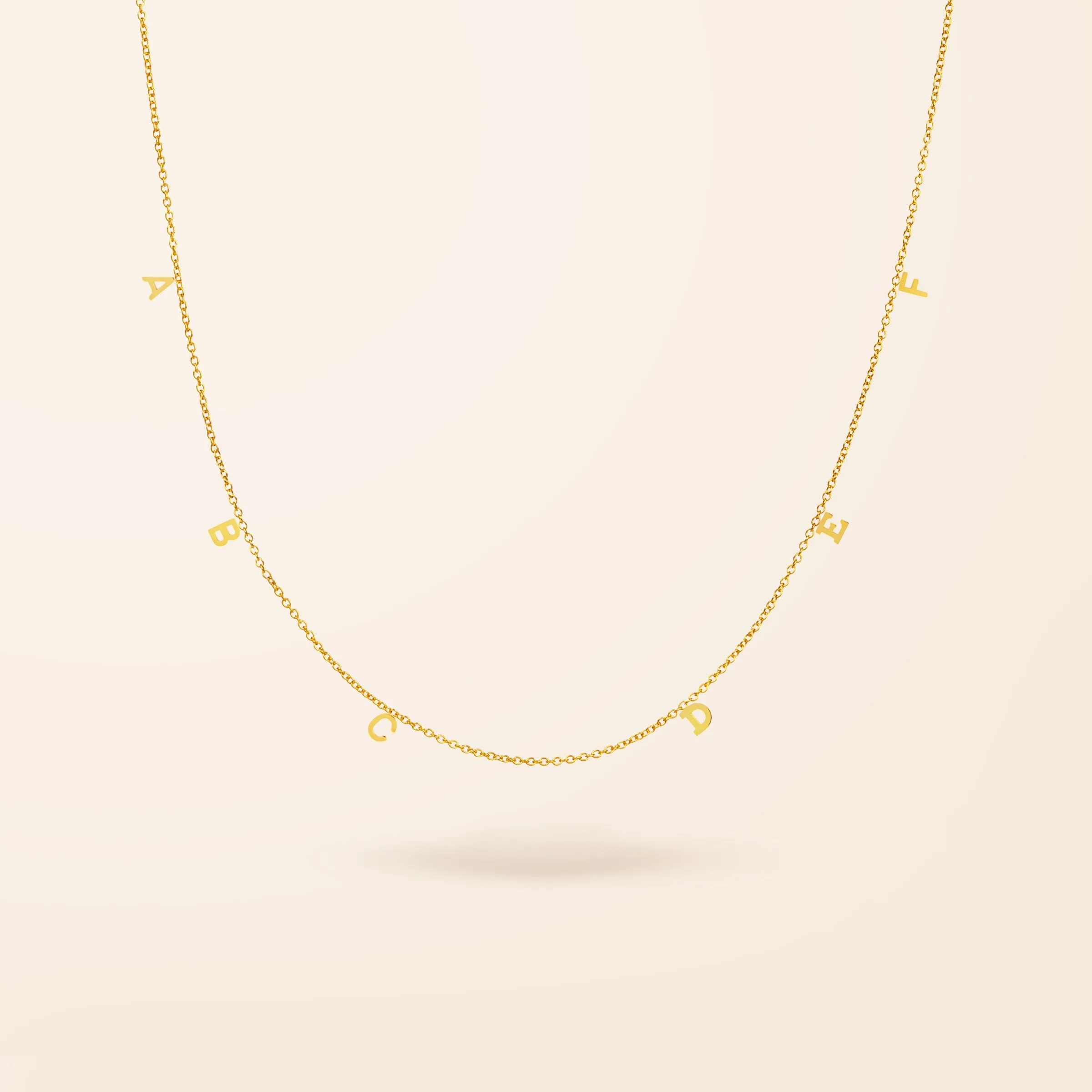 14K Gold Drop Mini Initial Necklace