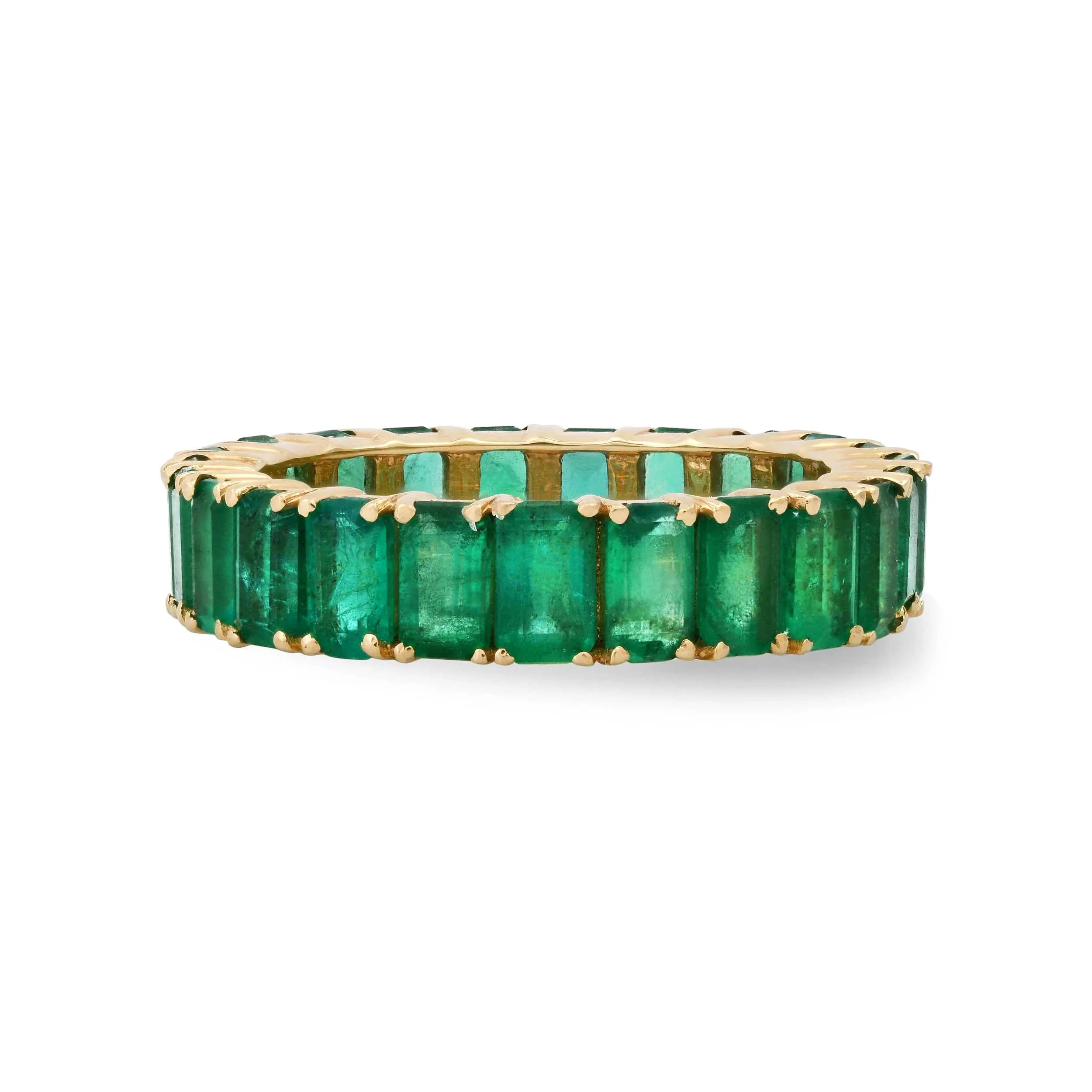 14K or 18K Gold Emerald Eternity Band