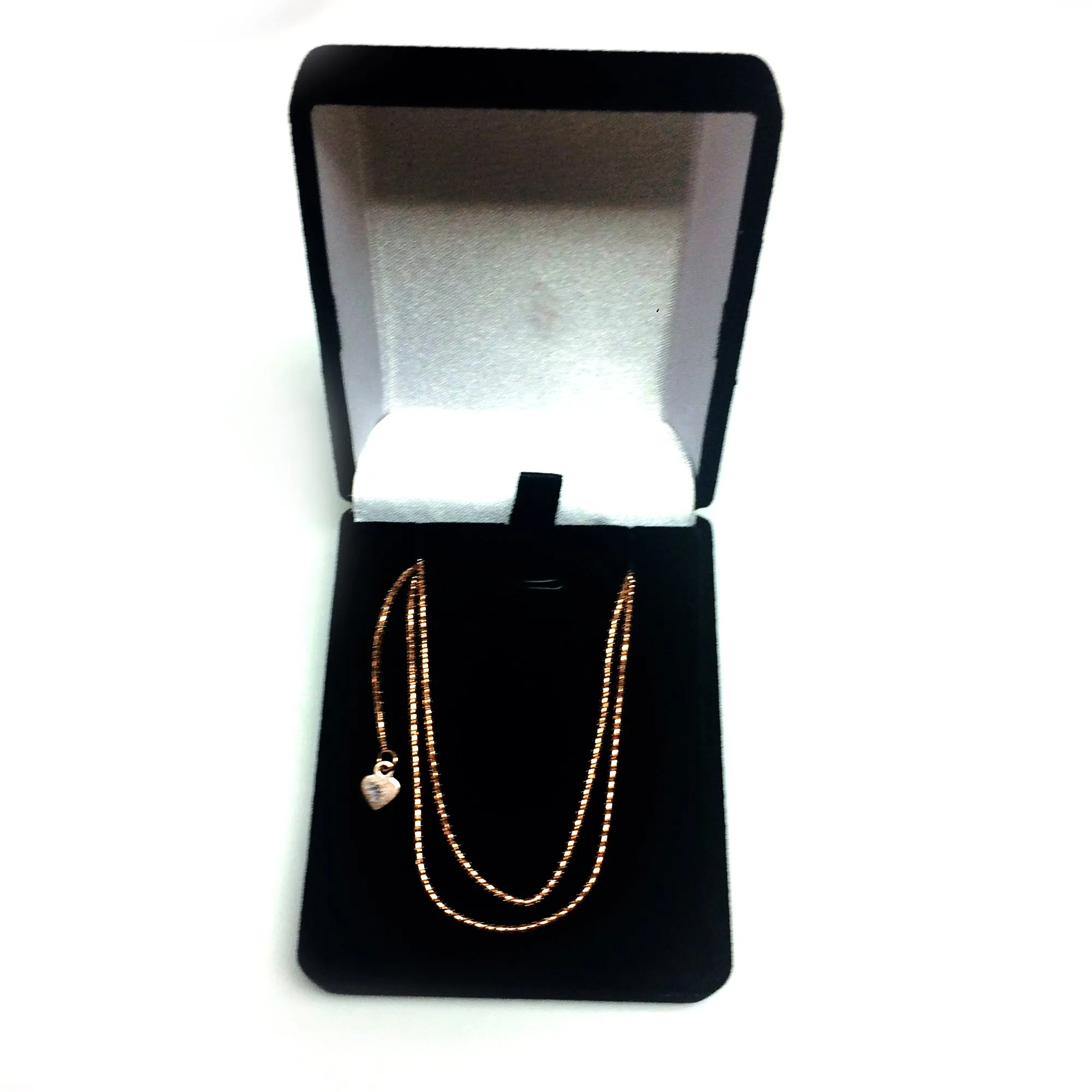 14k Rose Gold Adjustable Popcorn Link Chain Necklace, 1.3mm, 22"