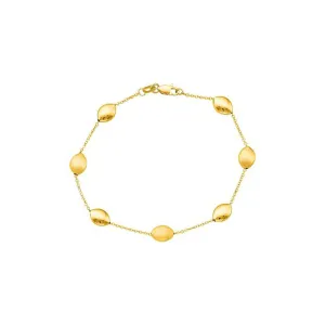 14k Yellow And White Gold Diamond Cut And Satin Balls Bracelet and Necklace