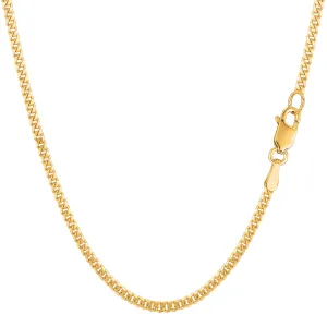 14k Yellow Gold Gourmette Chain Necklace, 2.0mm