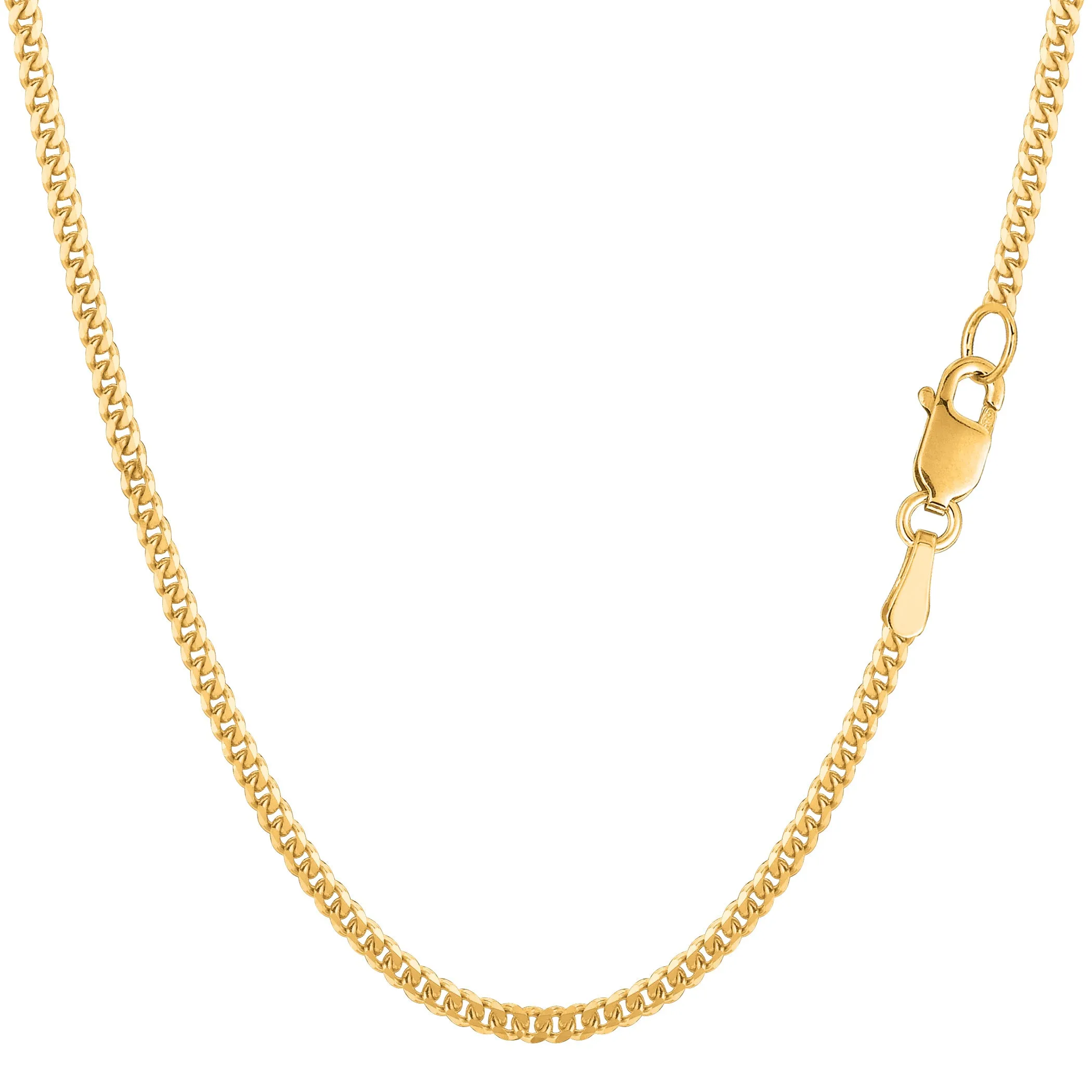 14k Yellow Gold Gourmette Chain Necklace, 2.0mm