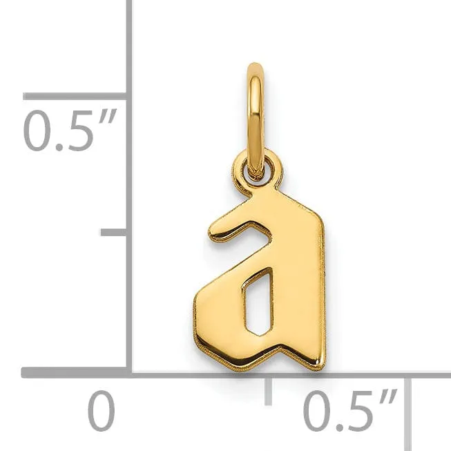 14K Yellow Gold Lower Case Letter A Initial Charm Pendant