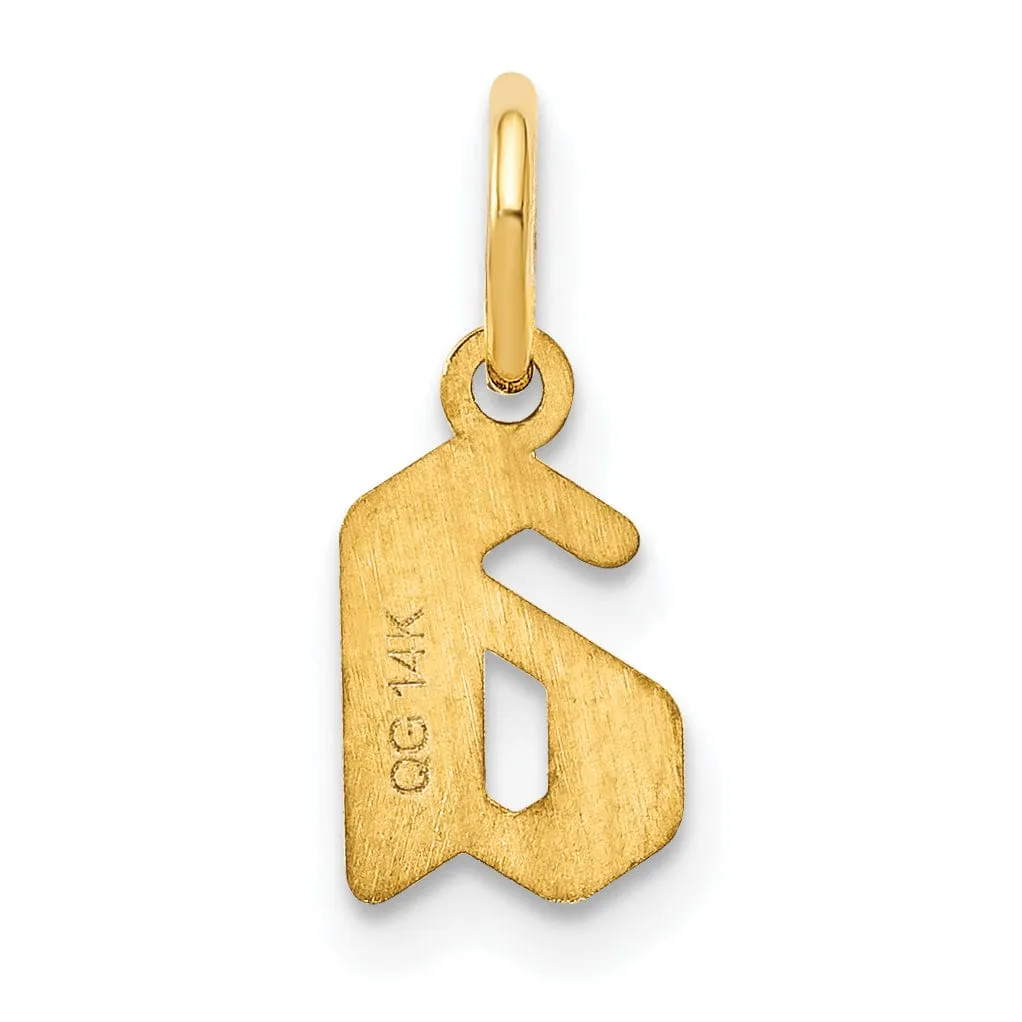 14K Yellow Gold Lower Case Letter A Initial Charm Pendant