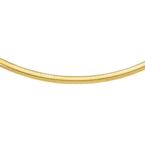 14k Yellow Gold Omega Chain Chocker Necklace, 2mm