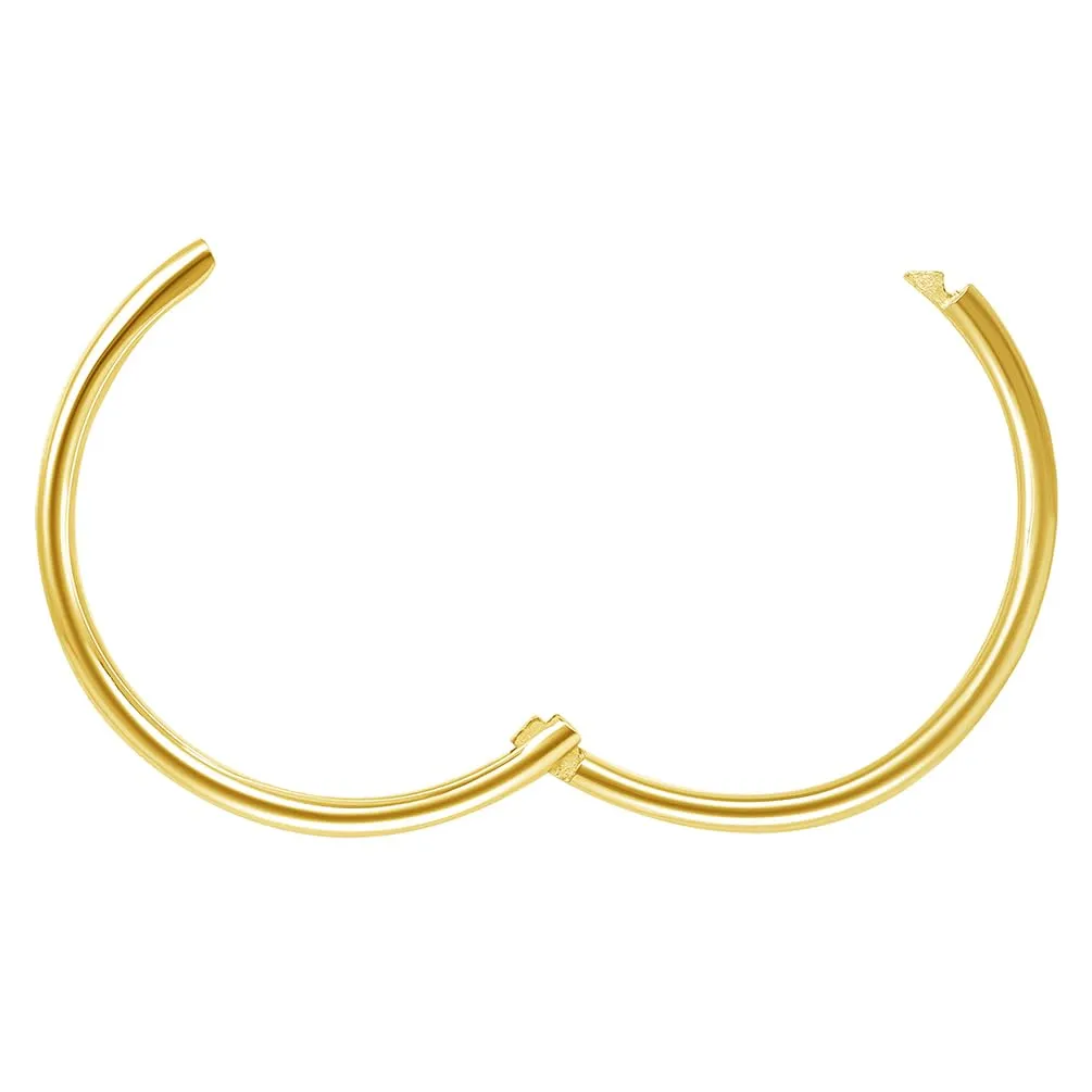 14k Yellow Gold or White Gold Dainty Endless Huggie Hoops Sleeper Earrings - 5 Sizes