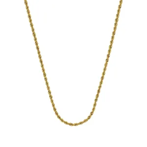 1.56mm Diamond Cut Solid Rope Chain - 20"