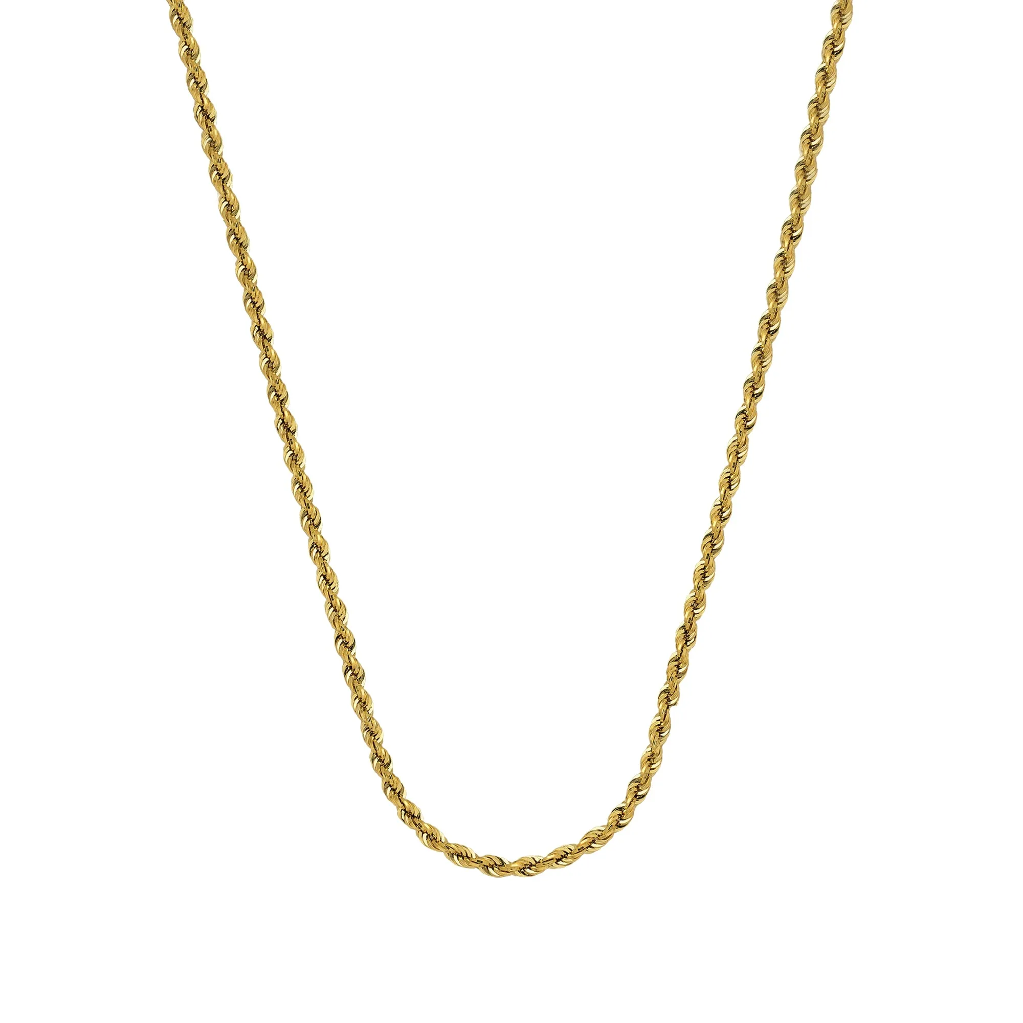 1.56mm Diamond Cut Solid Rope Chain - 20"