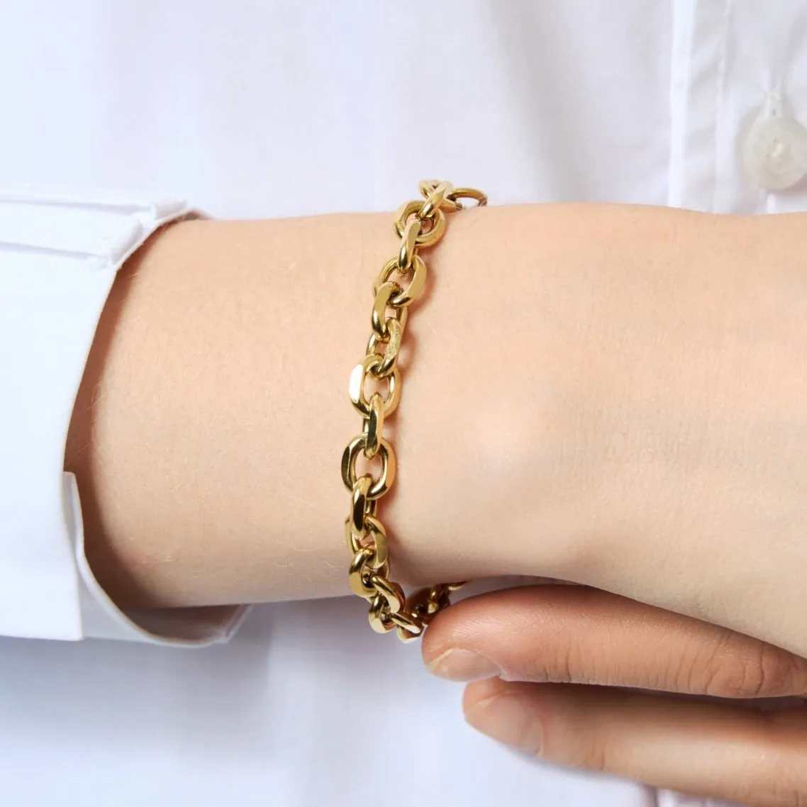 15cm-20cm 7mm Width Chunky Link Chain Bracelet