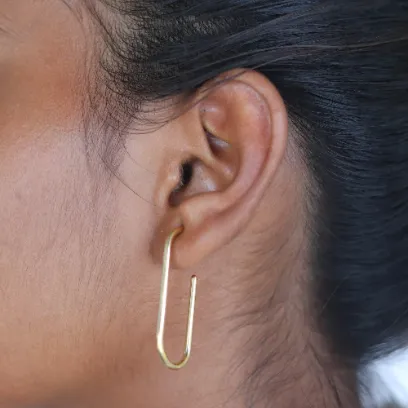 18K Gold-Filled Rectangle Tube Hoop Earrings