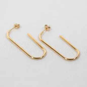 18K Gold-Filled Rectangle Tube Hoop Earrings