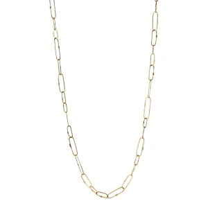 18K Gold Handmade Varied Stretched Link Chain - 18 Length