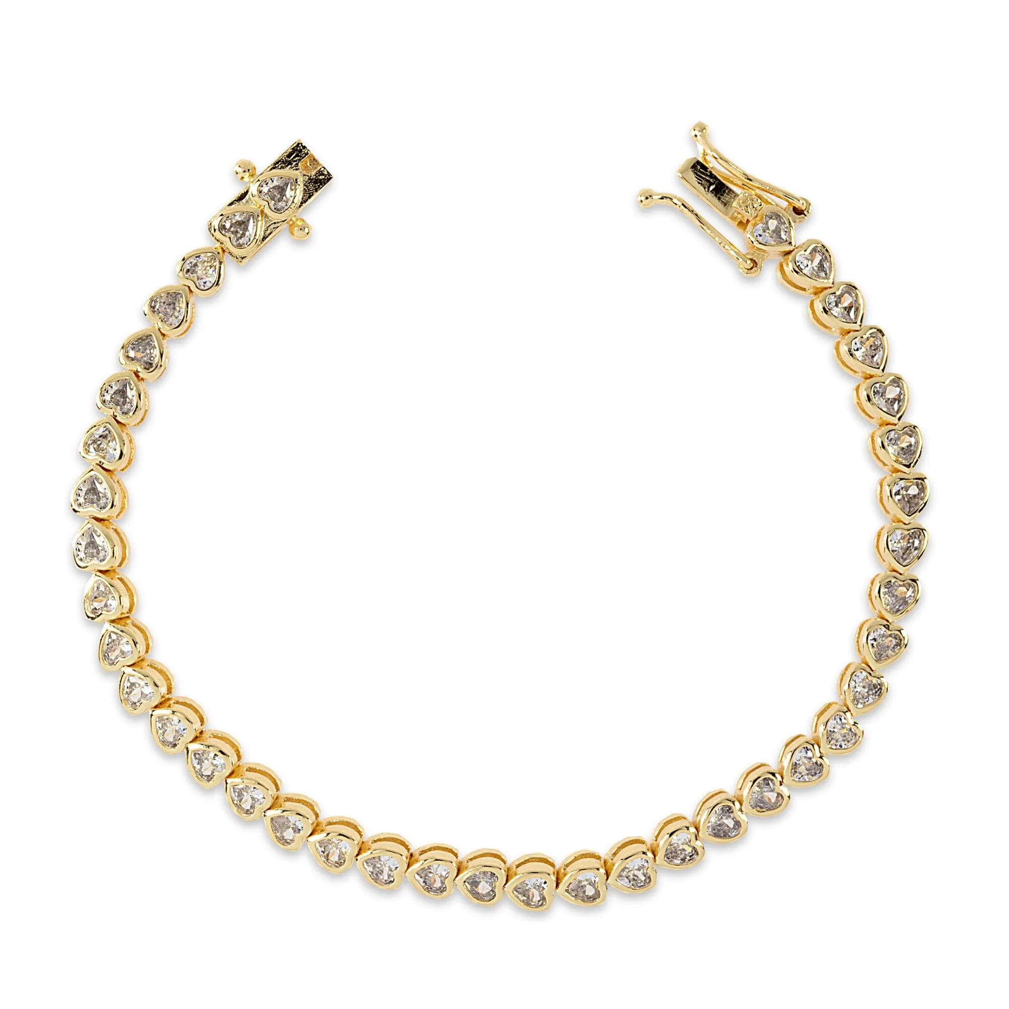 18k Gold Vermeil White Topaz Heart Tennis Bracelet: The Leticia