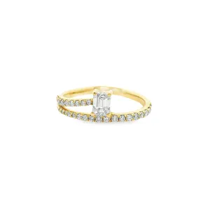 18k Yellow Gold Diamond Bypass Ring