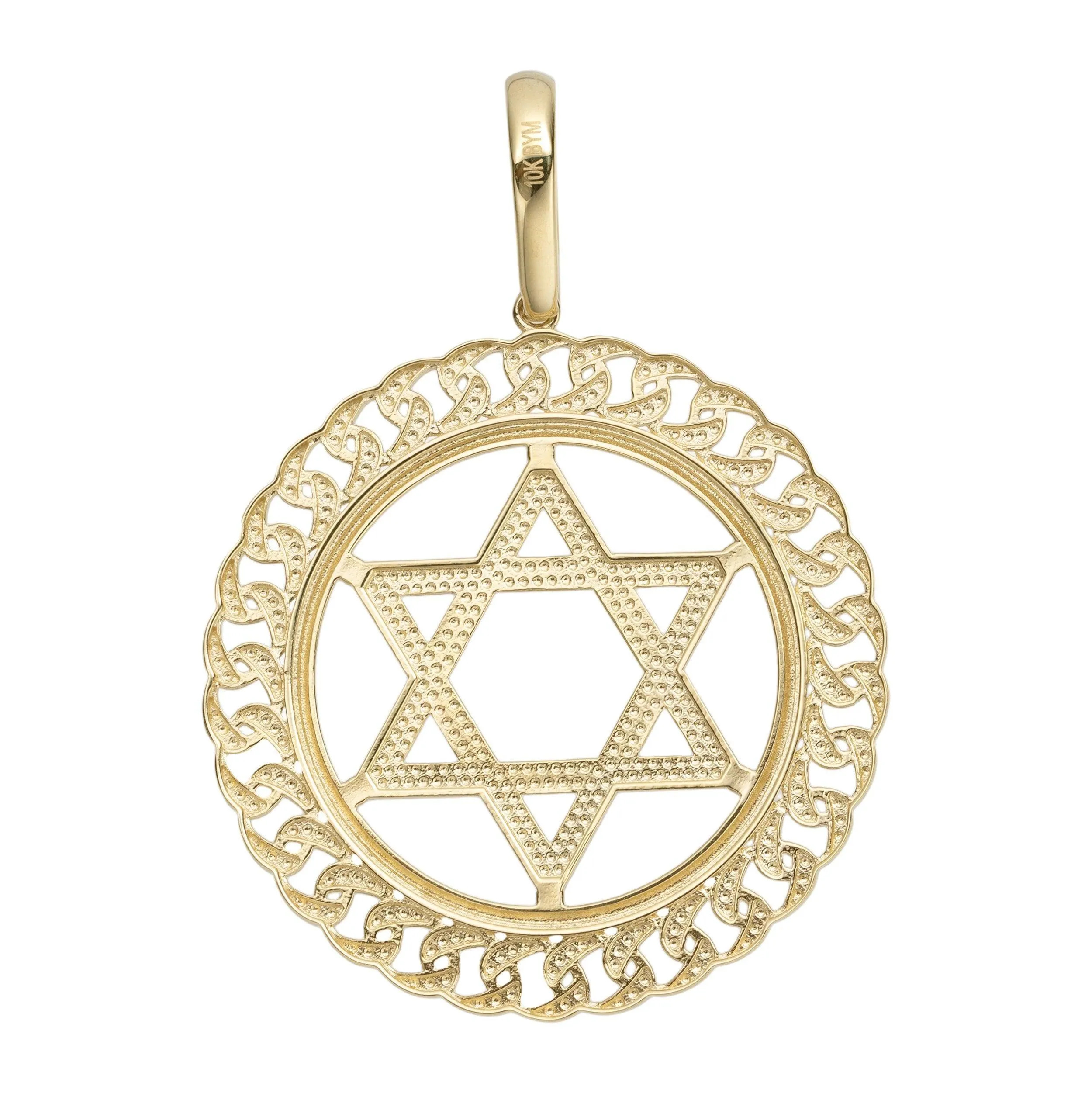 2 1/4" Star of David Pendant 10K Yellow Gold