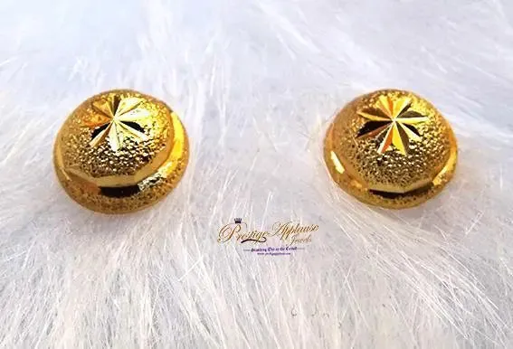 2 Pieces Small Gold Plated Stud in 2 sizes Earring Jewellery for Ladies