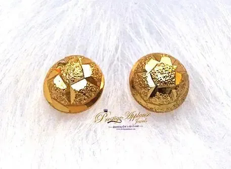 2 Pieces Small Gold Plated Stud in 2 sizes Earring Jewellery for Ladies