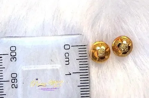 2 Pieces Small Gold Plated Stud in 2 sizes Earring Jewellery for Ladies