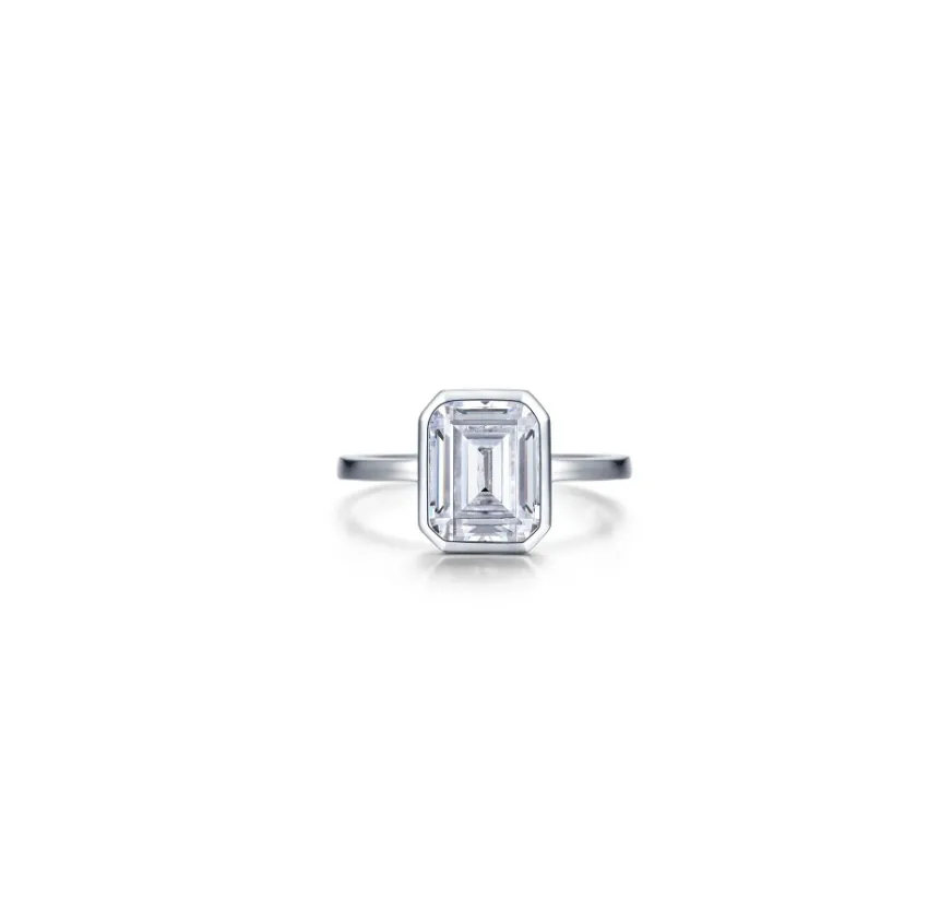 2.62 CTW Emerald-Cut Bezel-Set Ring