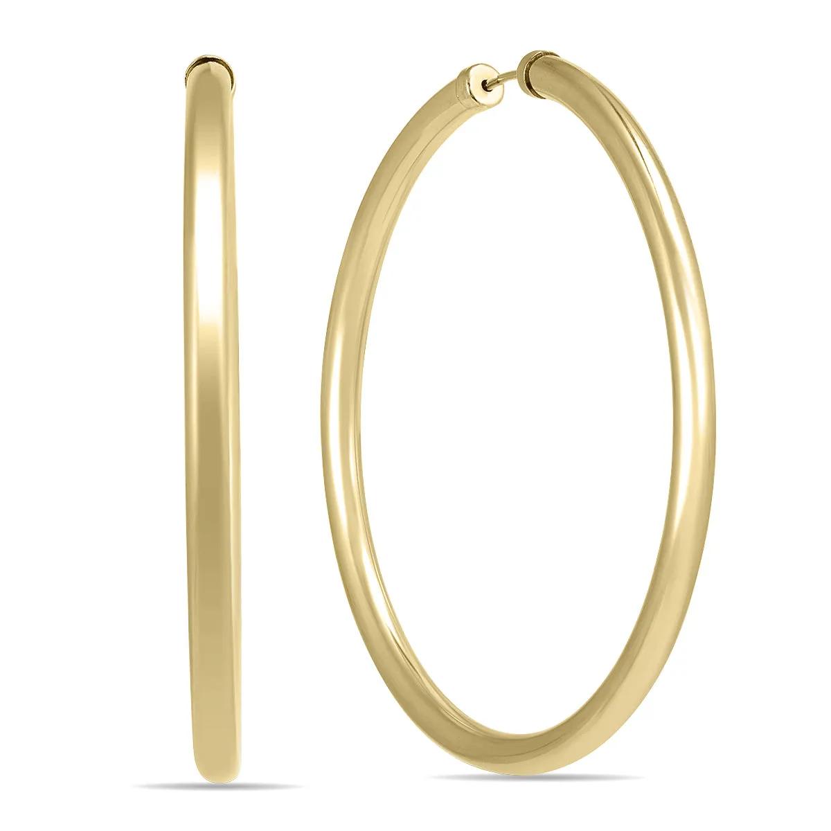 45Mm 14K Yellow Gold Filled Endless Hoop Earrings (3Mm Gauge)