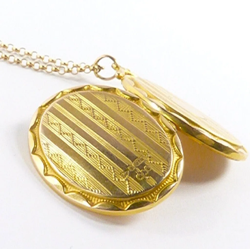 5th Battalion Seaforth Highlanders Solid Gold Mourning Locket Necklace