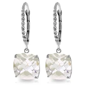 7.2 Carat 14K Solid White Gold Flourish White Topaz Earrings