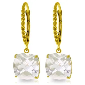 7.2 Carat 14K Solid Yellow Gold Dakota White Amethyst Earrings