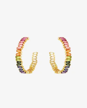 Amalfi Horizontal Rainbow Midi Hoops