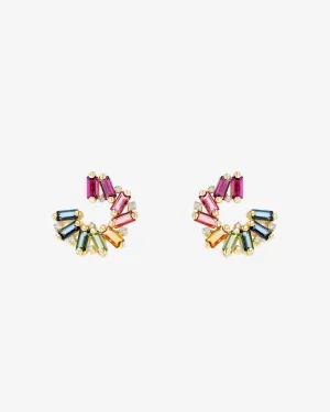 Amalfi Reborn Rainbow Sideways Mini Hoops