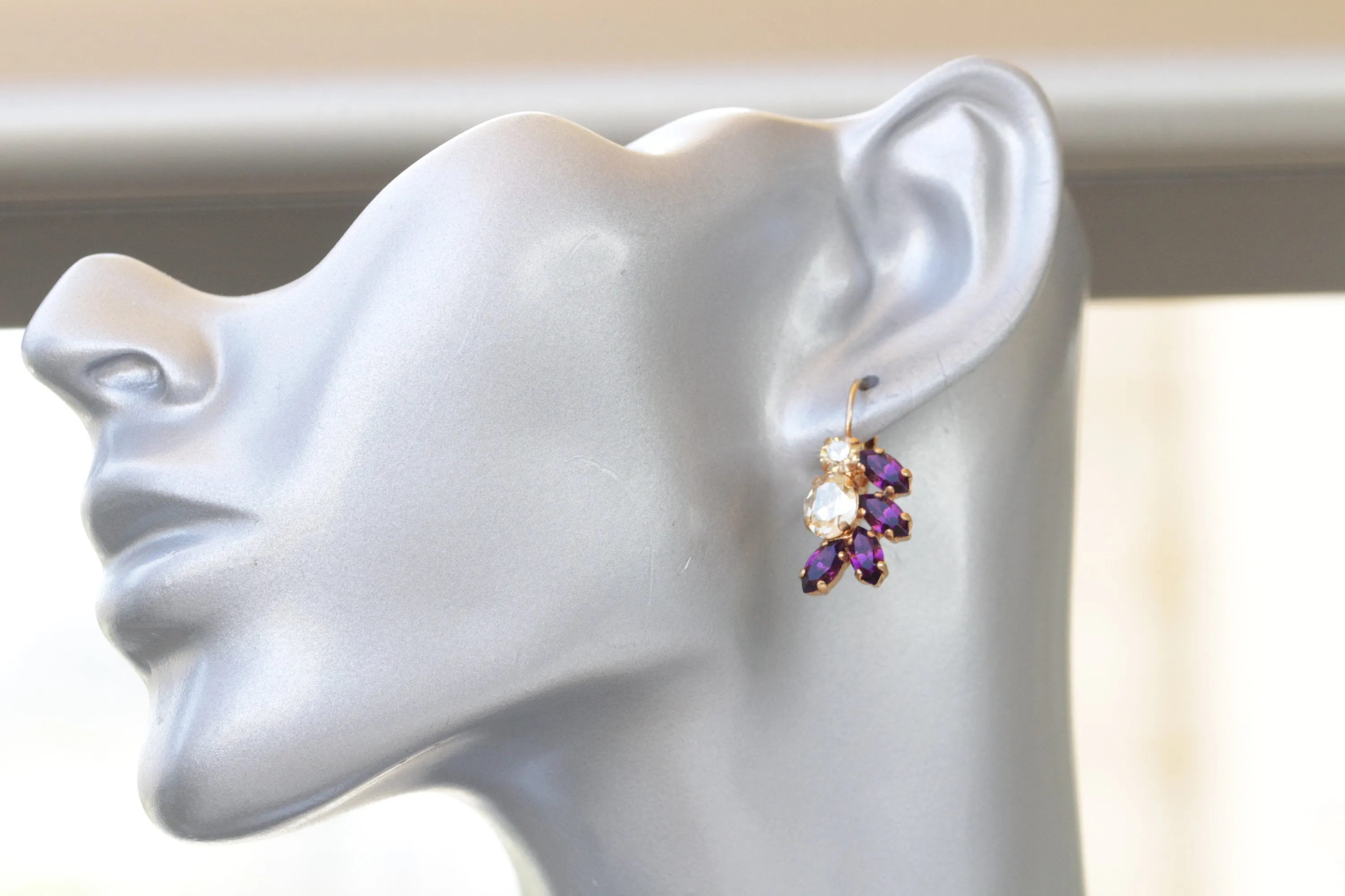 AMETHYST GOLD  EARRINGS