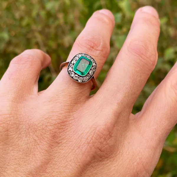 Antique Emerald & Diamond Ring