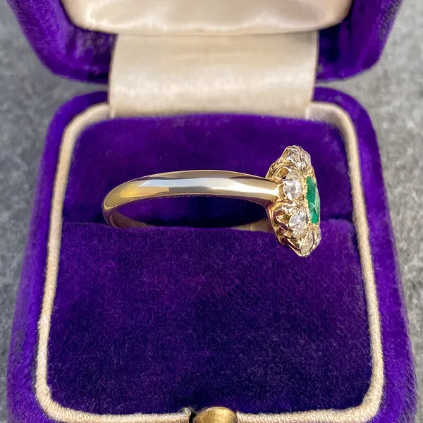 Antique Emerald & Rose Cut Diamond Ring