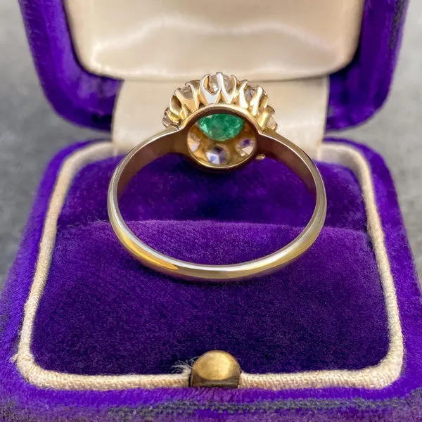 Antique Emerald & Rose Cut Diamond Ring