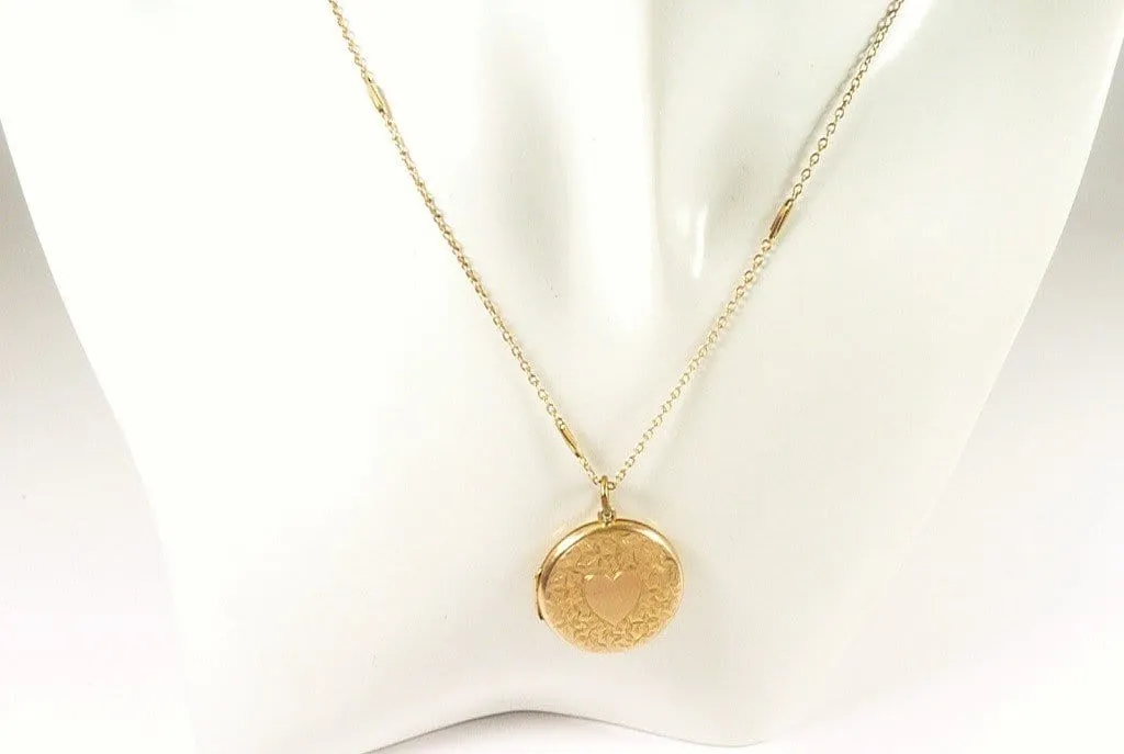 Antique Fully Hallmarked 9 Carat Rose Gold Locket And 18 Inch 9 Carat Rose Gold Necklace 1909