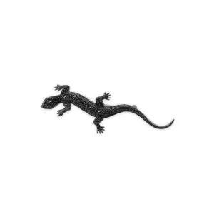 Art Nouveau Stil Smaragd & Markasit Gecko Brosche in 925 Sterling Silber