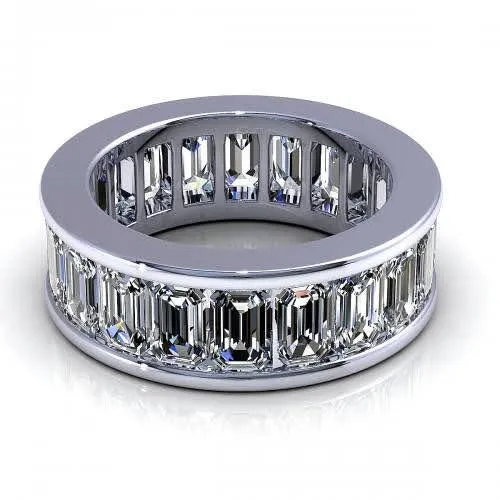 Astonishing 4.00 CT Emerald Cut Diamonds - Eternity Ring in Platinum