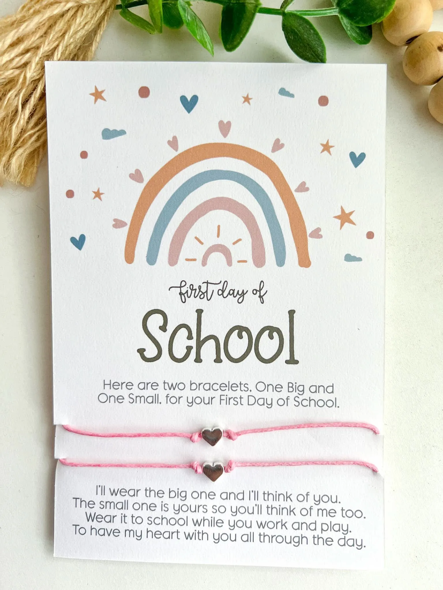 Back to School Wish Bracelet Boho Rainbow Mommy & Me