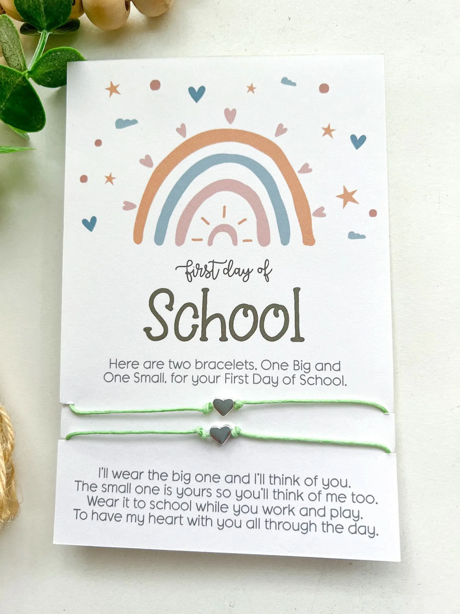 Back to School Wish Bracelet Boho Rainbow Mommy & Me