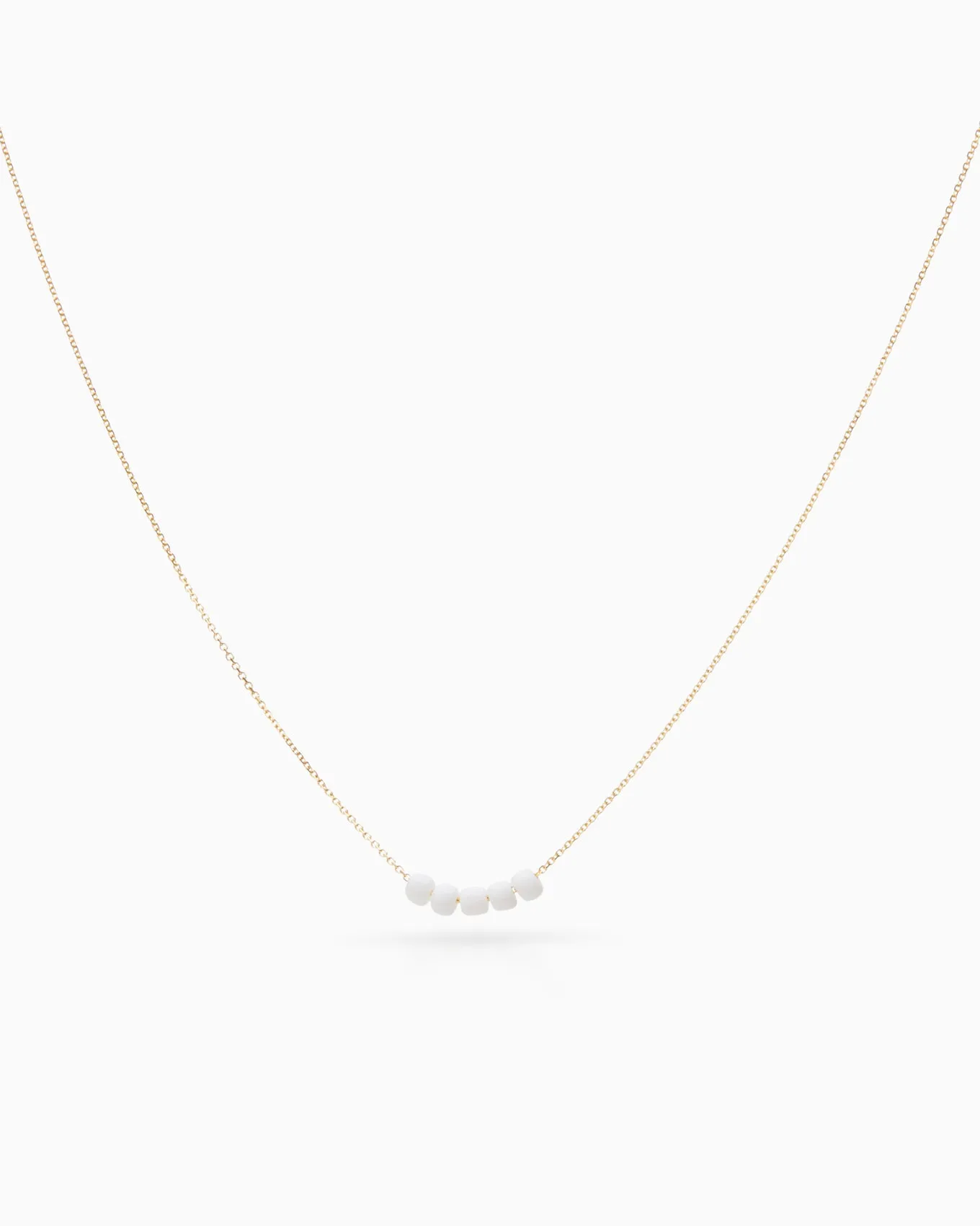 Beaded Diamond Cut Chain White | Solid Gold