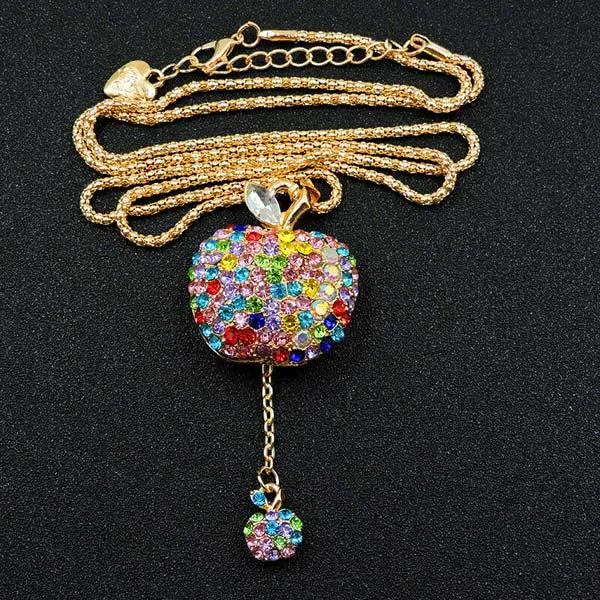 Betsey Johnson Apple Multi-Color Crystal Necklace