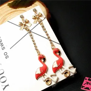 Betsey Johnson Flamingo Pink Enamel Dangle Earrings