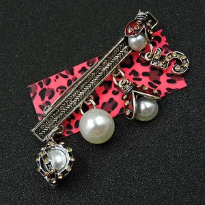 Betsey Johnson Lady Bug #5 Faux Pearl Brooch Pin