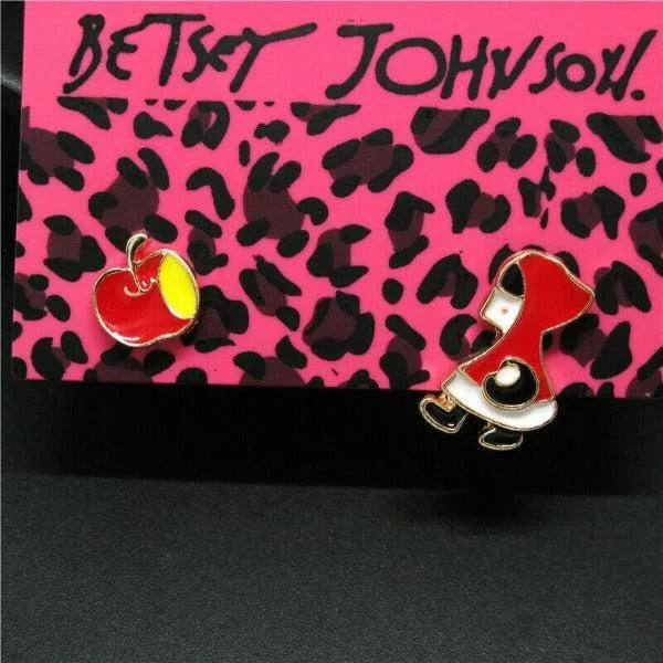 Betsey Johnson Little Red Riding Hood Mismatch Earrings