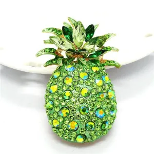 Betsey Johnson Pineapple Green Crystals Brooch Pin